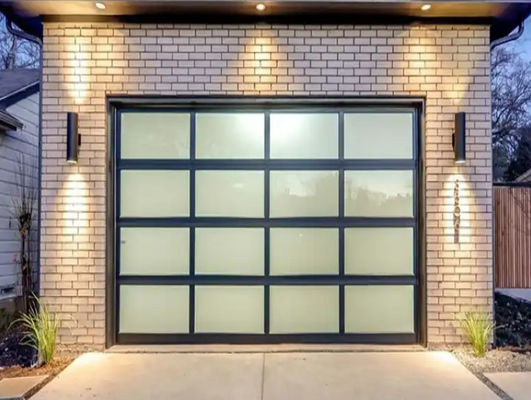 Sound Insulation Water Tightness Class 3 Transparent Garage Door Glass Sectional Garage Door with Customized As Order